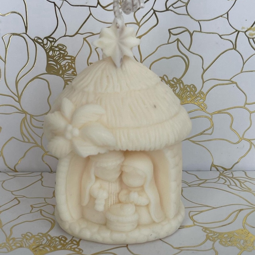 Nativity pillar candle